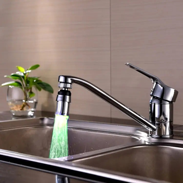 SDF-B6 1 LED ABS Temperature Sensor 3-color LED Faucet Light Water Glow Shower Size: 58 x 24mm Interface: 22mm (Silver)