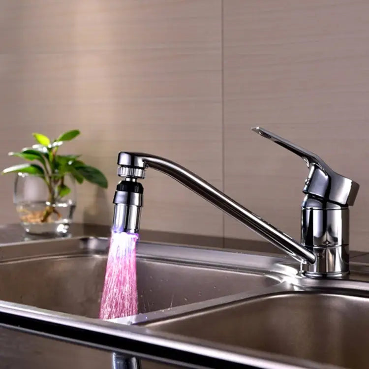 SDF-B6 1 LED ABS Temperature Sensor 3-color LED Faucet Light Water Glow Shower Size: 58 x 24mm Interface: 22mm (Silver)