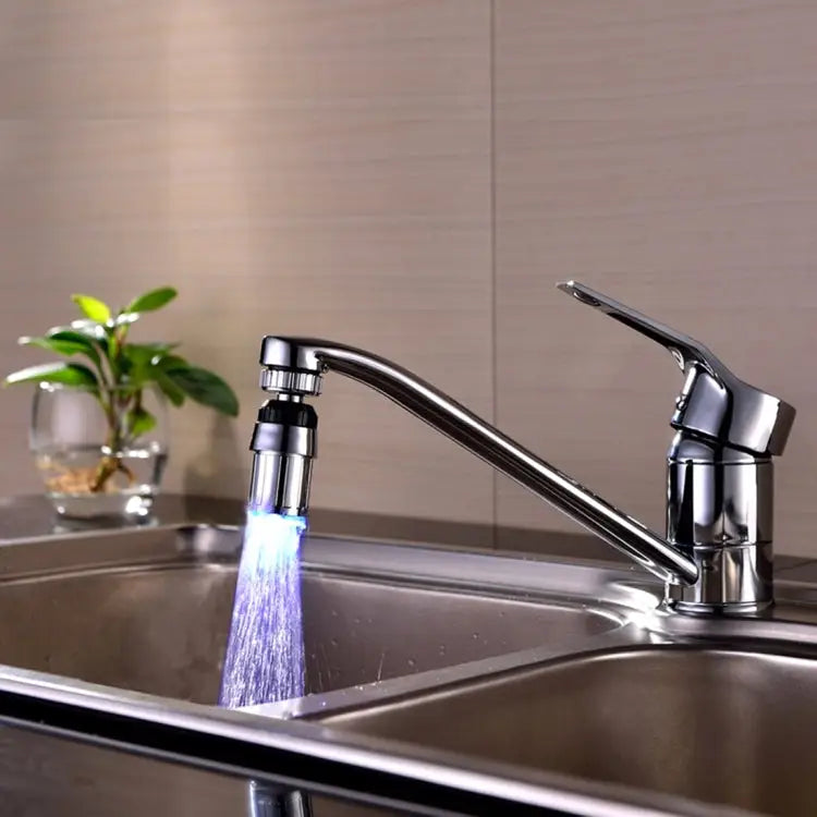 SDF-B6 1 LED ABS Temperature Sensor 3-color LED Faucet Light Water Glow Shower Size: 58 x 24mm Interface: 22mm (Silver)