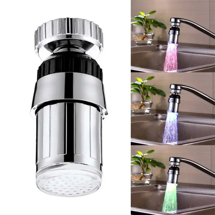 SDF-B6 1 LED ABS Temperature Sensor 3-color LED Faucet Light Water Glow Shower Size: 58 x 24mm Interface: 22mm (Silver)