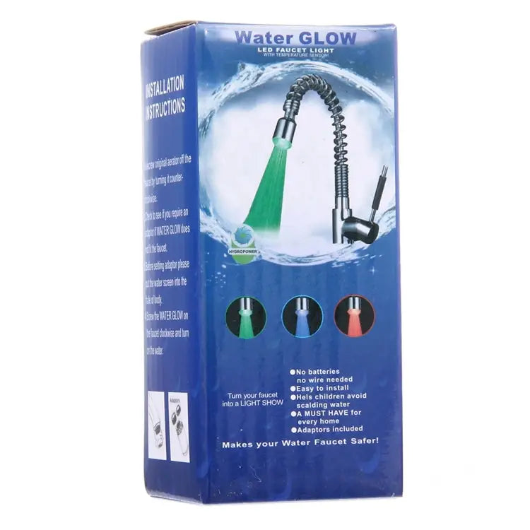 SDF-B6 1 LED ABS Temperature Sensor 3-color LED Faucet Light Water Glow Shower Size: 58 x 24mm Interface: 22mm (Silver)