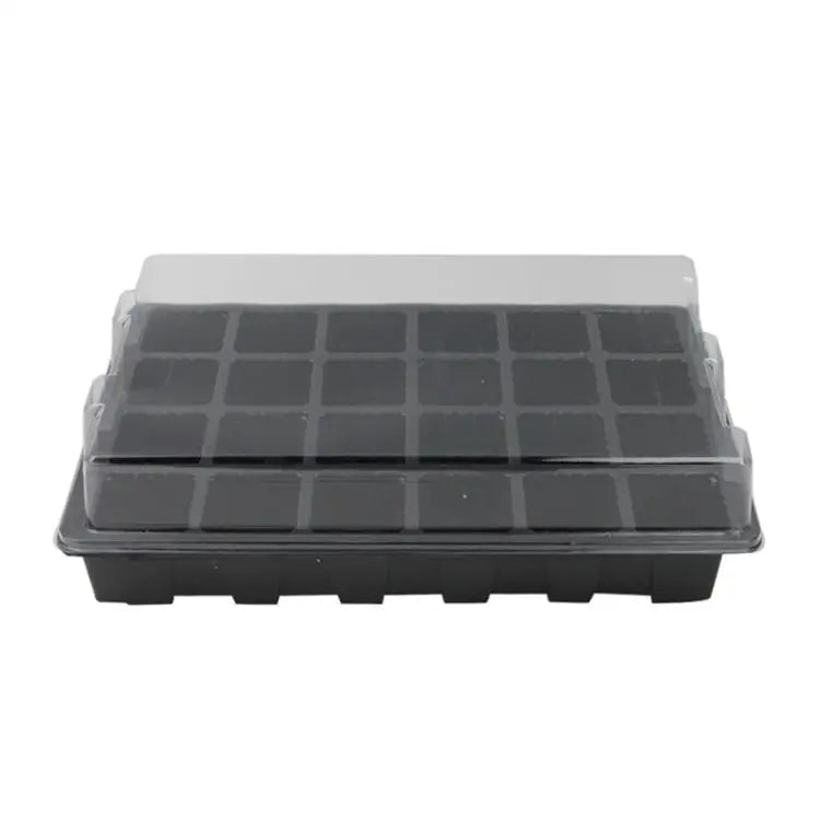 Seedling Tray Sprout Plate 24 Holes Nursery Pots Tray Lids Box For Gardening Bonsai Mini Greenhouse Nursery Plate Three