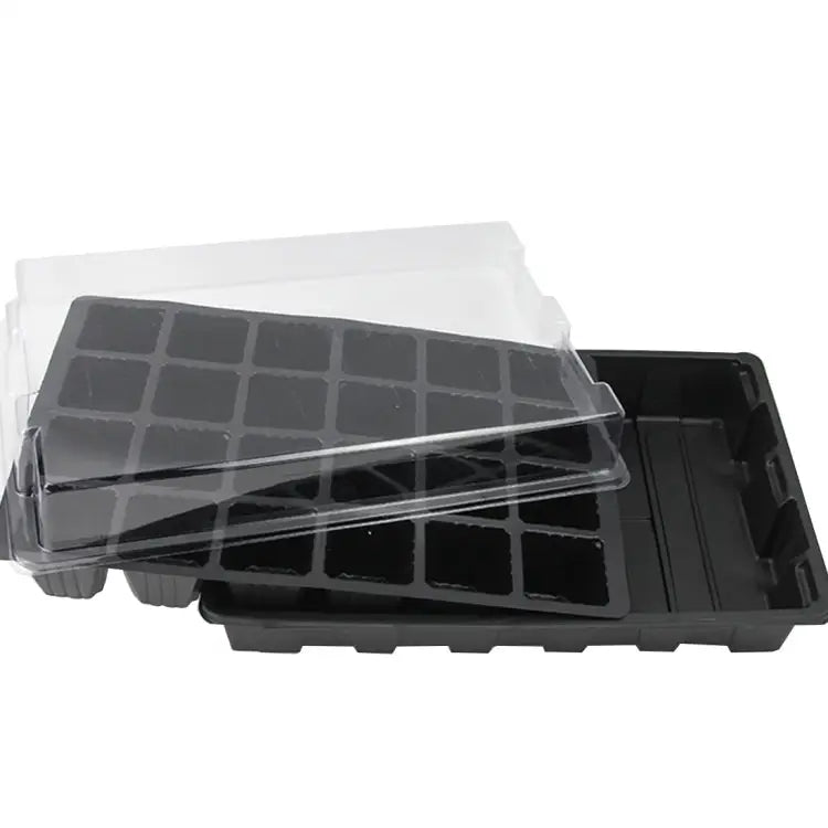 Seedling Tray Sprout Plate 24 Holes Nursery Pots Tray Lids Box For Gardening Bonsai Mini Greenhouse Nursery Plate Three