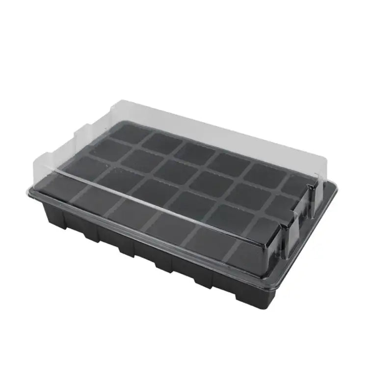 Seedling Tray Sprout Plate 24 Holes Nursery Pots Tray Lids Box For Gardening Bonsai Mini Greenhouse Nursery Plate Three