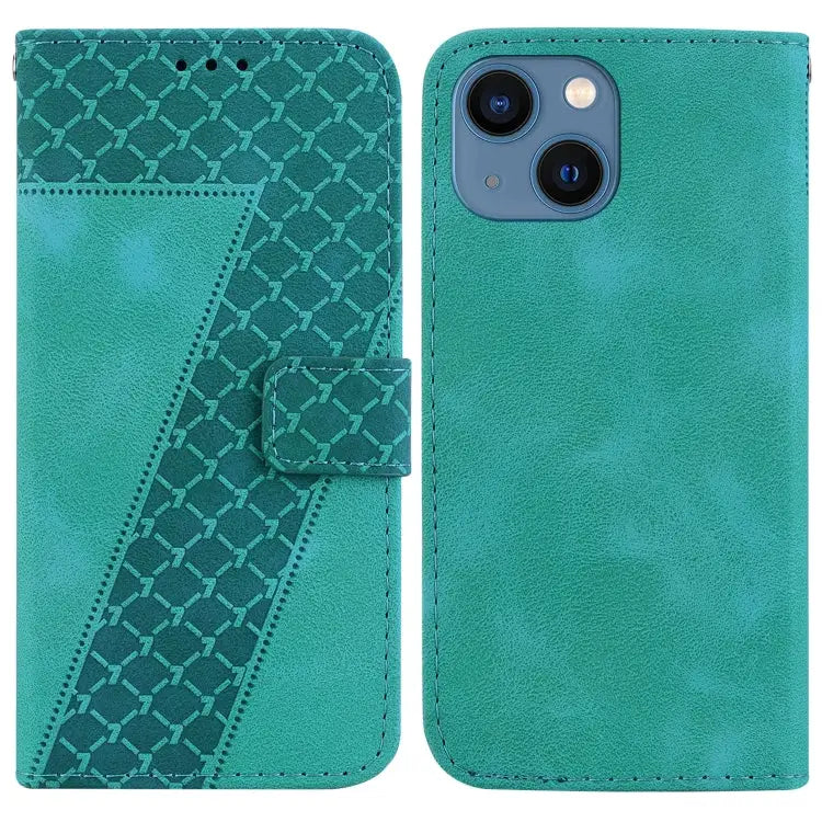 Seven-shaped Embossed Leather Phone Case For iPhone 13 For iPhone 13 mini For iPhone 12 / 12 Pro For iPhone 12 Pro Max