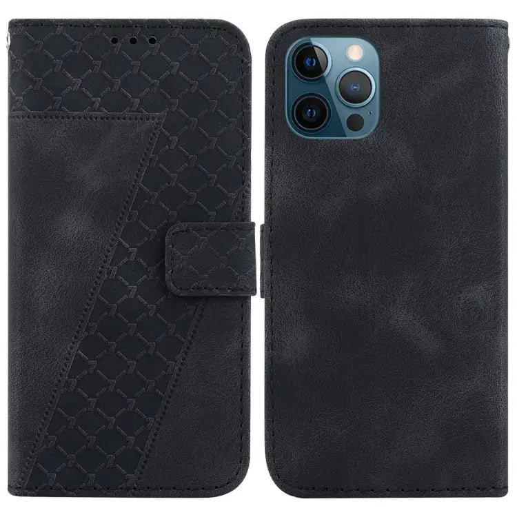 Seven-shaped Embossed Leather Phone Case For iPhone 13 For iPhone 13 mini For iPhone 12 / 12 Pro For iPhone 12 Pro Max