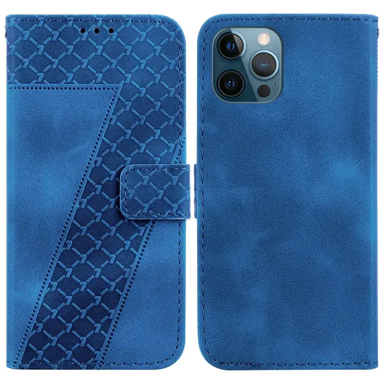 Seven-shaped Embossed Leather Phone Case For iPhone 13 For iPhone 13 mini For iPhone 12 / 12 Pro For iPhone 12 Pro Max