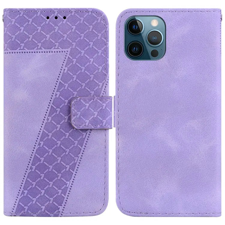 Seven-shaped Embossed Leather Phone Case For iPhone 13 For iPhone 13 mini For iPhone 12 / 12 Pro For iPhone 12 Pro Max