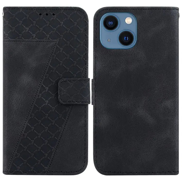 Seven-shaped Embossed Leather Phone Case For iPhone 13 For iPhone 13 mini For iPhone 12 / 12 Pro For iPhone 12 Pro Max