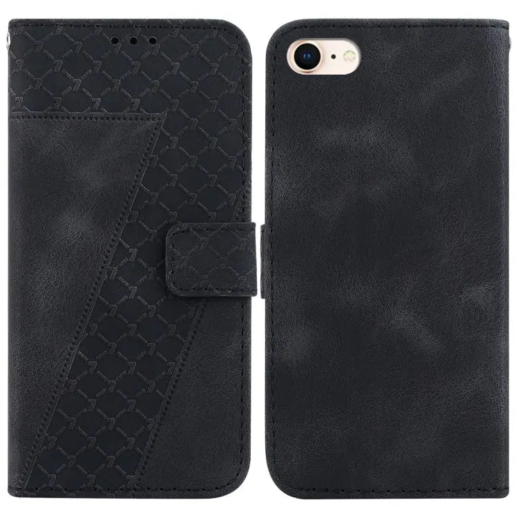 Seven-shaped Embossed Leather Phone Case For iPhone 14 Pro Max For iPhone SE 2022 / SE 2020 / 8 / 7 For iPhone 13 Pro
