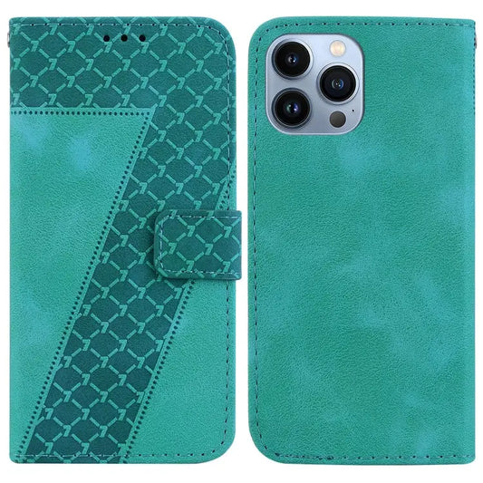 Seven-shaped Embossed Leather Phone Case For iPhone 14 Pro Max For iPhone SE 2022 / SE 2020 / 8 / 7 For iPhone 13 Pro
