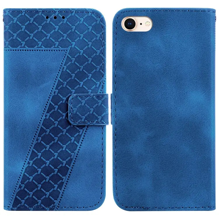 Seven-shaped Embossed Leather Phone Case For iPhone 14 Pro Max For iPhone SE 2022 / SE 2020 / 8 / 7 For iPhone 13 Pro