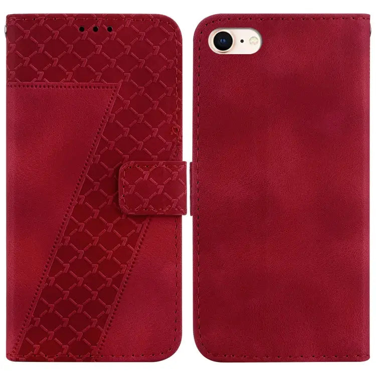 Seven-shaped Embossed Leather Phone Case For iPhone 14 Pro Max For iPhone SE 2022 / SE 2020 / 8 / 7 For iPhone 13 Pro