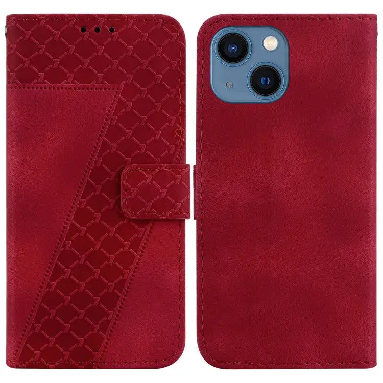 Seven-shaped Embossed Leather Phone Case For iPhone 15 For iPhone 14 Plus For iPhone 14 For iPhone 14 Pro - For iPhone