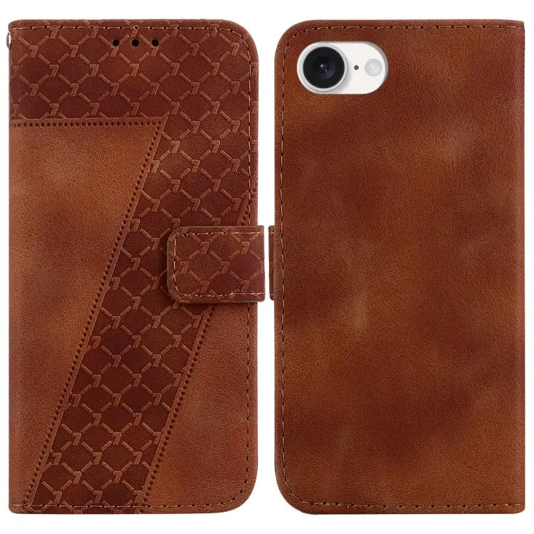 Seven-shaped Embossed Leather Phone Case iPhone 16e For iPhone 16 Pro Max For iPhone 16 Pro For iPhone 16 Plus - iPhone