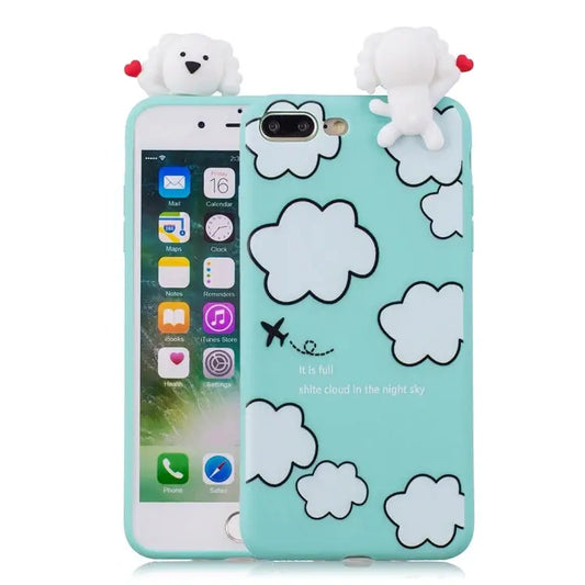 Shockproof Cartoon TPU Protective Case - For iPhone 7 Plus / 8 Plus / Clouds