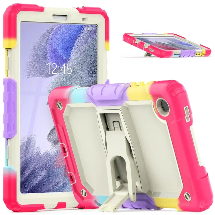 Shockproof Colorful Silica Gel + PC Protective Case with Holder & Shoulder Strap For iPad 10.2 2021 / 2020 / 2019
