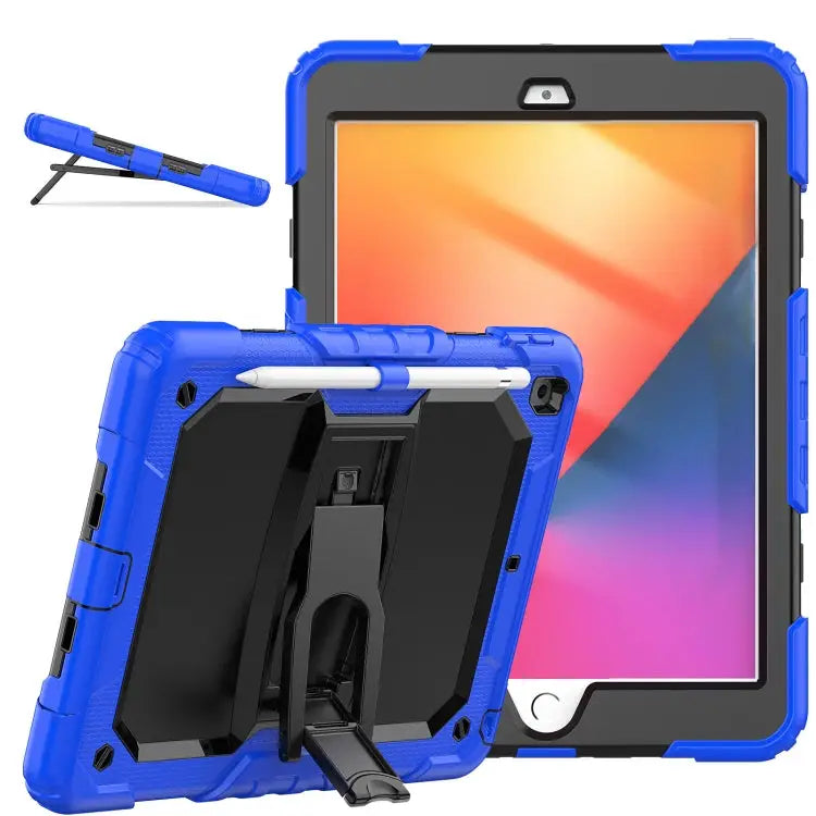 Shockproof Colorful Silica Gel + PC Protective Case with Holder & Shoulder Strap For iPad 10.2 2021 / 2020 / 2019