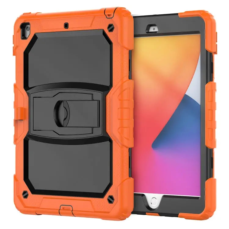 Shockproof Colorful Silica Gel + PC Protective Case with Holder & Shoulder Strap For iPad 10.2 2021 / 2020 / 2019