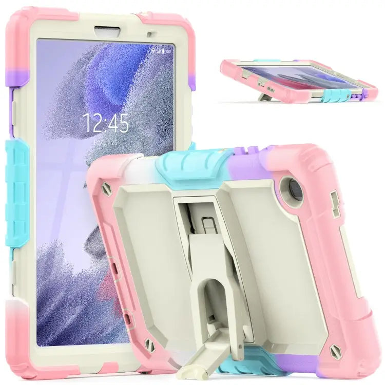 Shockproof Colorful Silica Gel + PC Protective Case with Holder & Shoulder Strap For iPad 10.2 2021 / 2020 / 2019