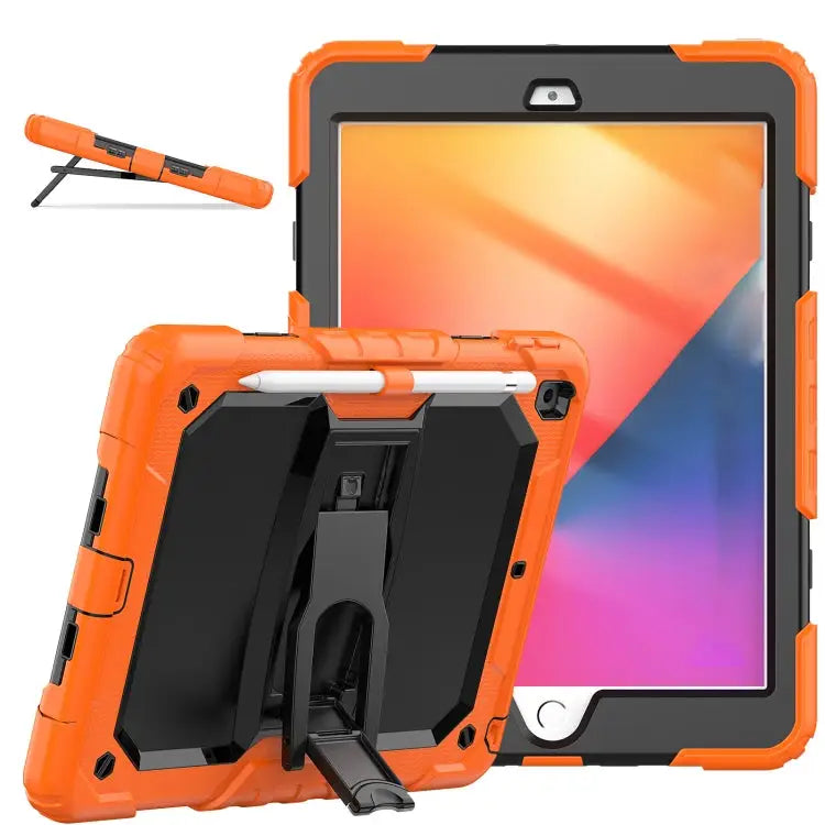 Shockproof Colorful Silica Gel + PC Protective Case with Holder & Shoulder Strap For iPad 10.2 2021 / 2020 / 2019
