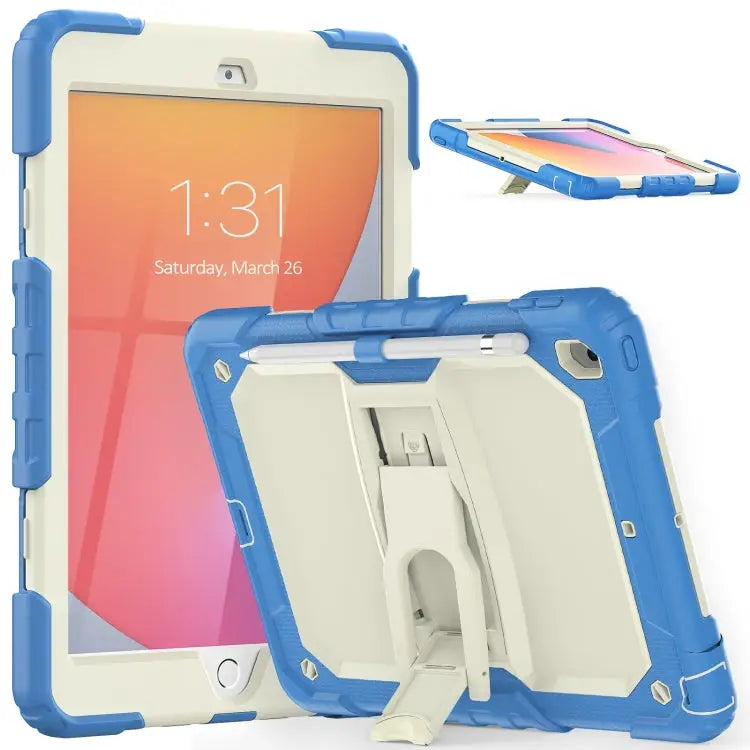Shockproof Colorful Silica Gel + PC Protective Case with Holder & Shoulder Strap For iPad 10.2 2021 / 2020 / 2019