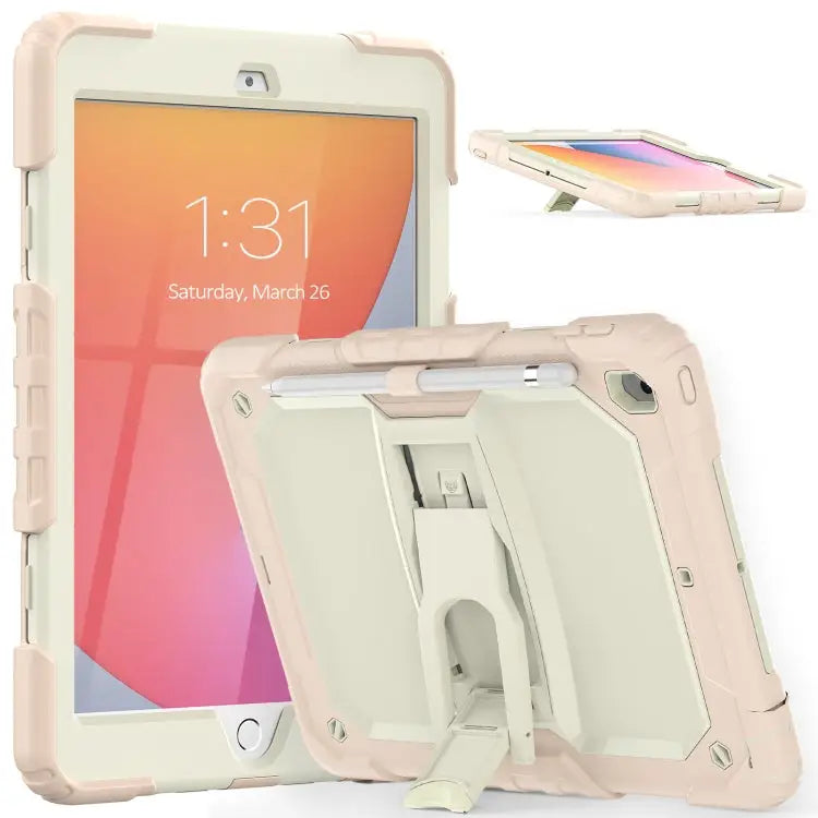 Shockproof Colorful Silica Gel + PC Protective Case with Holder & Shoulder Strap For iPad 10.2 2021 / 2020 / 2019