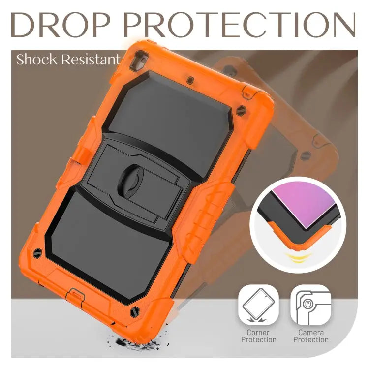 Shockproof Colorful Silica Gel + PC Protective Case with Holder & Shoulder Strap For iPad 10.2 2021 / 2020 / 2019