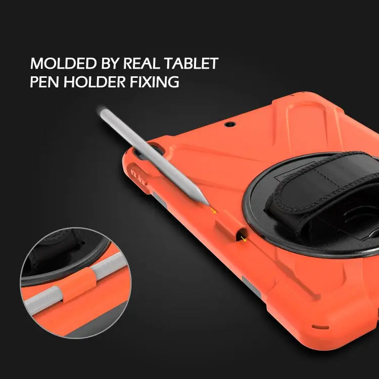 Shockproof Colorful Silicone + PC Protective Case with Holder & Shoulder Strap & Hand Strap & Pen Slot For iPad Pro
