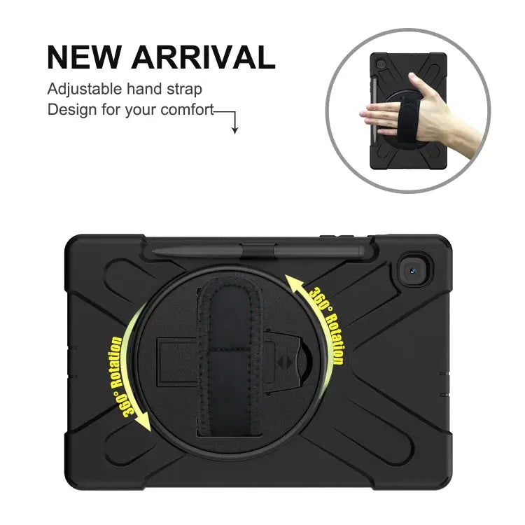 Shockproof Colorful Silicone + PC Protective Case with Holder & Shoulder Strap & Hand Strap & Pen Slot For Samsung