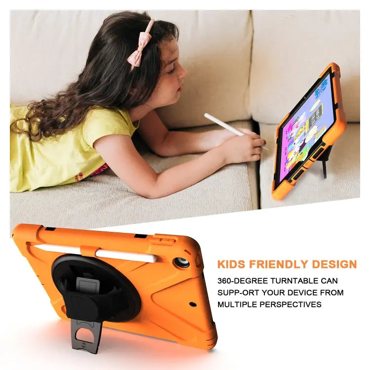 Shockproof Colorful Silicone + PC Protective Case with Holder & Shoulder Strap & Hand Strap & Pen Slot For iPad 10.2