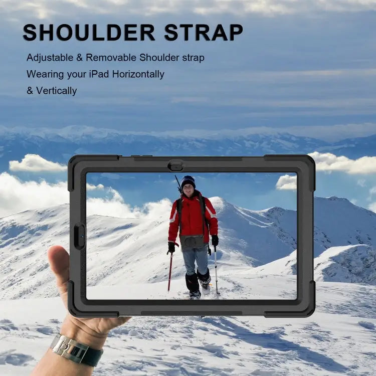 Shockproof Colorful Silicone + PC Protective Case with Holder & Shoulder Strap & Hand Strap & Pen Slot For Samsung