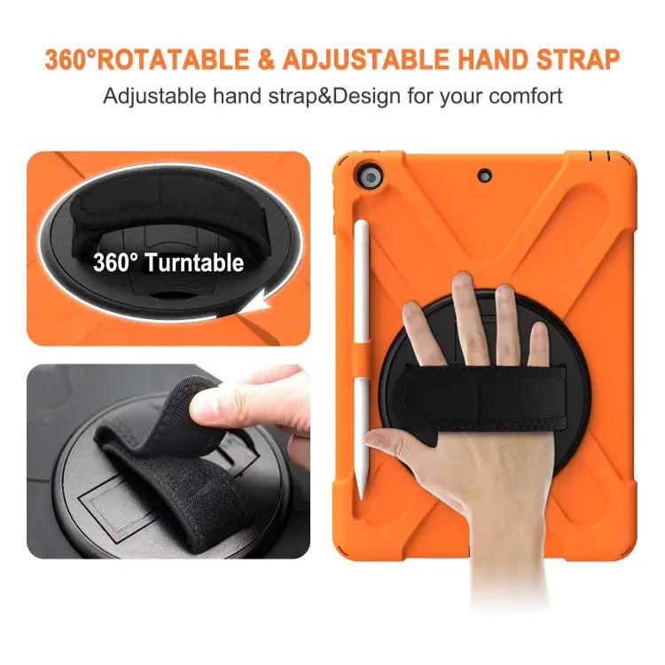 Shockproof Colorful Silicone + PC Protective Case with Holder & Shoulder Strap & Hand Strap & Pen Slot For iPad 10.2
