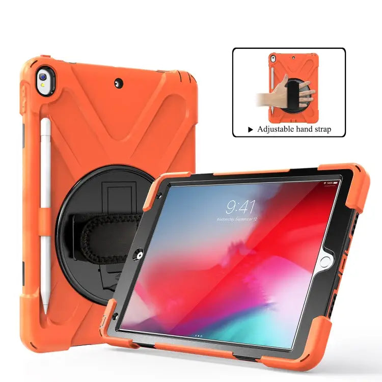 Shockproof Colorful Silicone + PC Protective Case with Holder & Shoulder Strap & Hand Strap & Pen Slot For iPad Pro