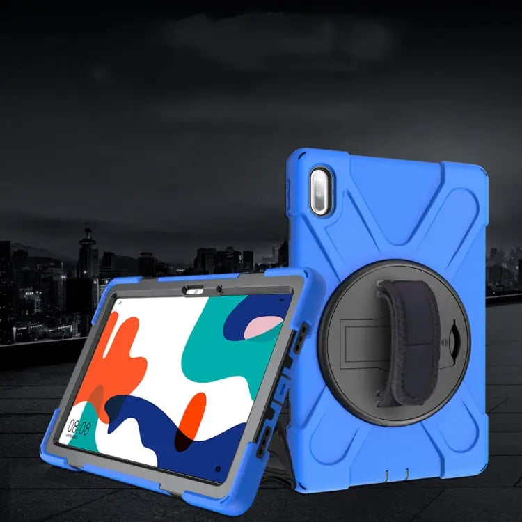 Shockproof Colorful Silicone + PC Protective Case with Holder & Hand Grip Strap For Huawei MediaPad M6 10.8 For Huawei