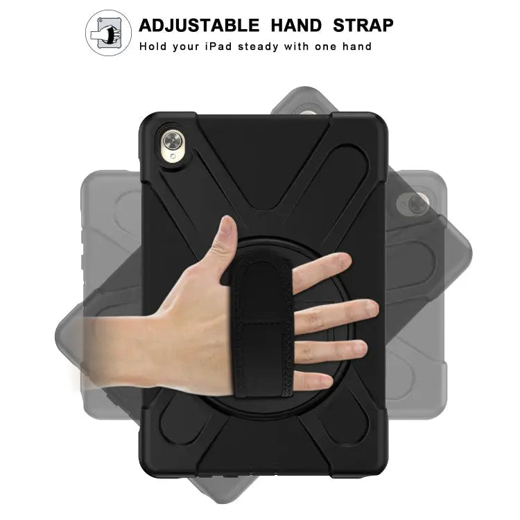 Shockproof Colorful Silicone + PC Protective Case with Holder & Hand Grip Strap For Huawei MediaPad M6 10.8 For Huawei