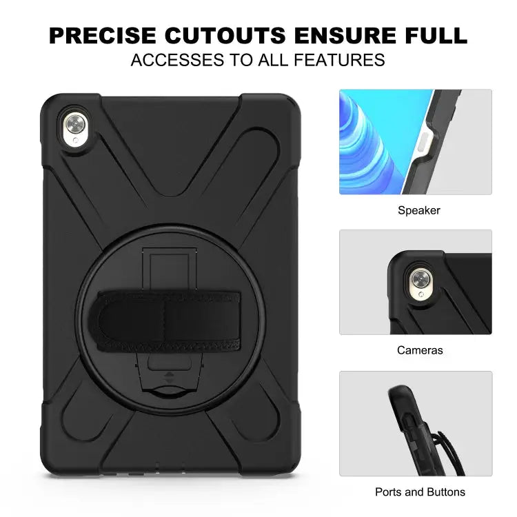 Shockproof Colorful Silicone + PC Protective Case with Holder & Hand Grip Strap For Huawei MediaPad M6 10.8 For Huawei