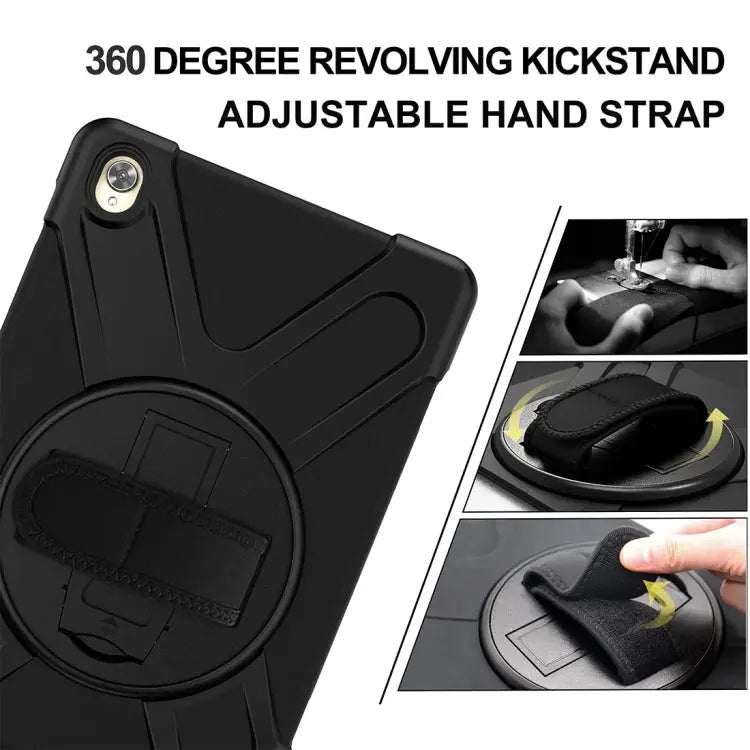 Shockproof Colorful Silicone + PC Protective Case with Holder & Hand Grip Strap For Huawei MediaPad M6 10.8 For Huawei