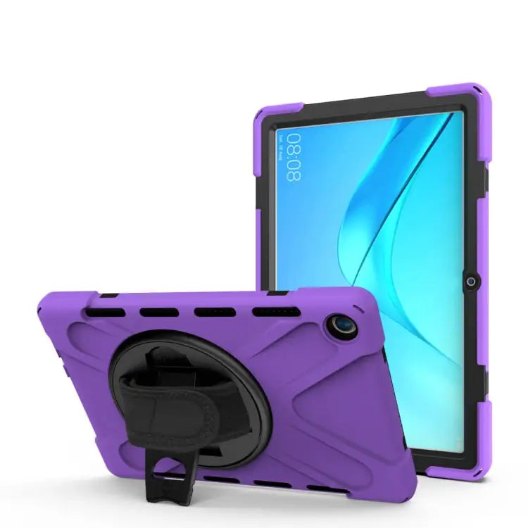 Shockproof Colorful Silicone + PC Protective Case with Holder & Hand Grip Strap For Huawei MediaPad M6 10.8 For Huawei