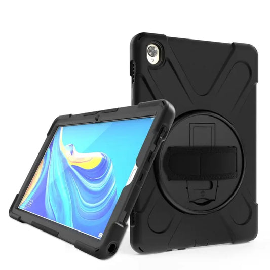 Shockproof Colorful Silicone + PC Protective Case with Holder & Hand Grip Strap For Huawei MediaPad M6 10.8 For Huawei