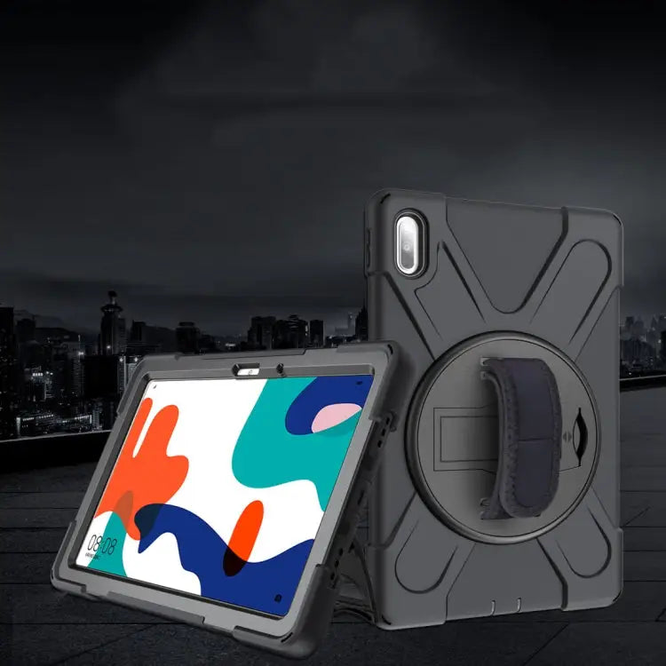 Shockproof Colorful Silicone + PC Protective Case with Holder & Hand Grip Strap For Huawei MediaPad M6 10.8 For Huawei