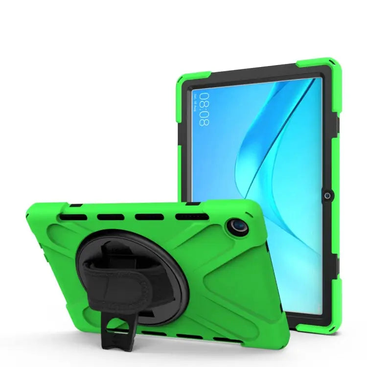 Shockproof Colorful Silicone + PC Protective Case with Holder & Hand Grip Strap For Huawei MediaPad M6 10.8 For Huawei