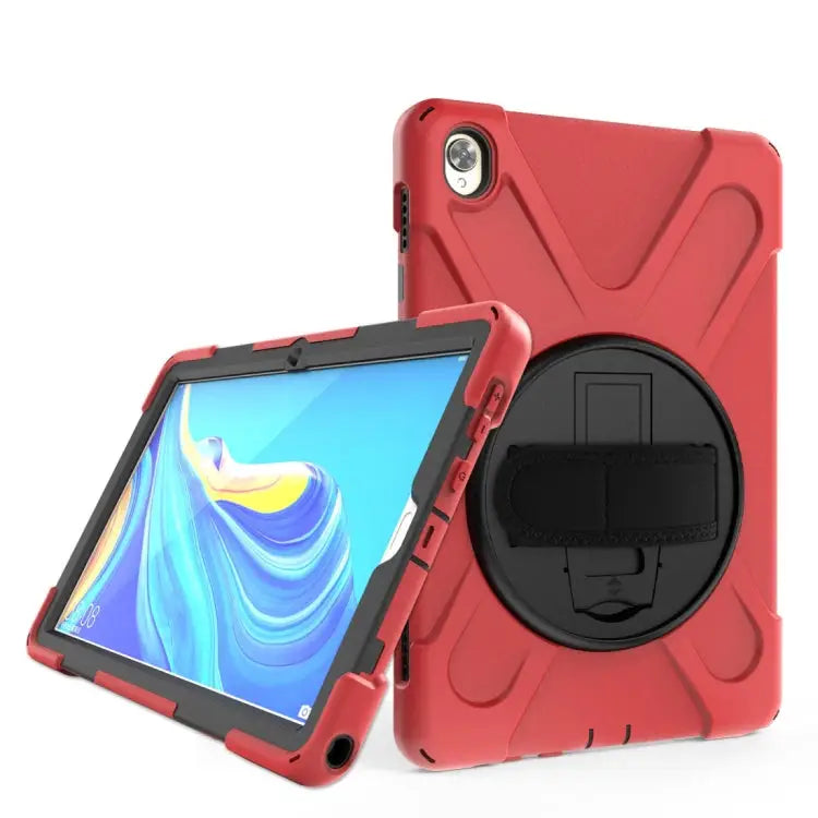 Shockproof Colorful Silicone + PC Protective Case with Holder & Hand Grip Strap For Huawei MediaPad M6 10.8 For Huawei
