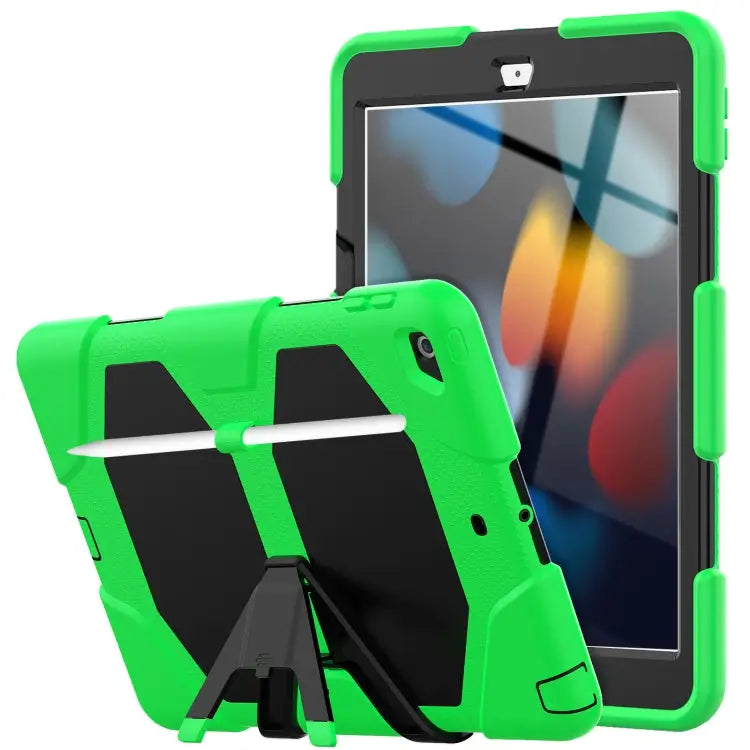 Shockproof Colorful Silicone + PC Protective Case with Holder & Pen Slot For iPad 10.2 2021 / 2020 / 2019 - For iPad