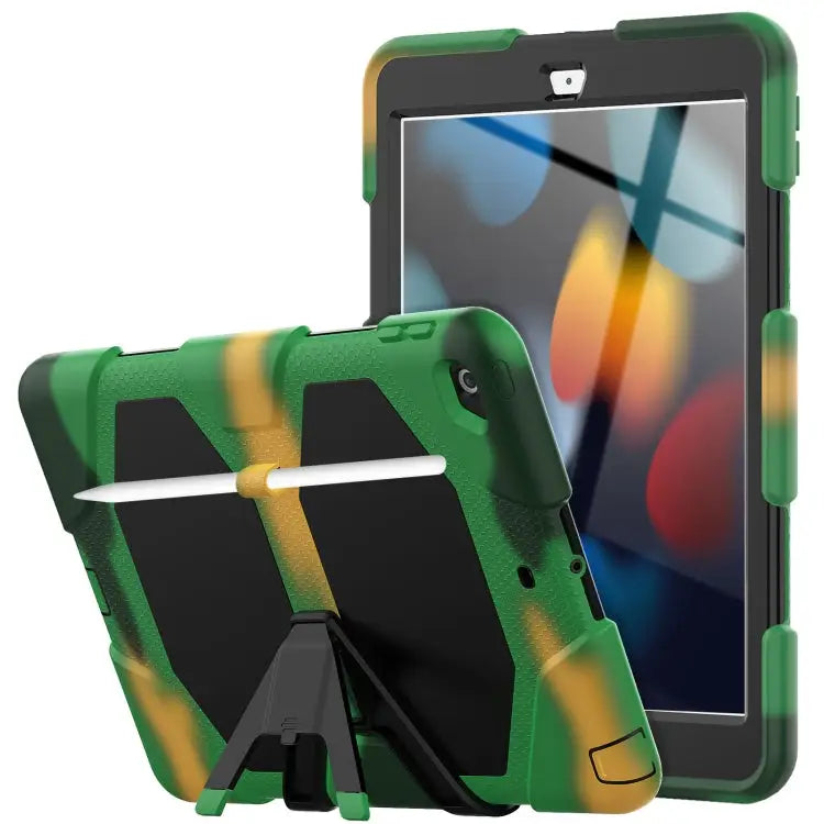 Shockproof Colorful Silicone + PC Protective Case with Holder & Pen Slot For iPad 10.2 2021 / 2020 / 2019 - For iPad