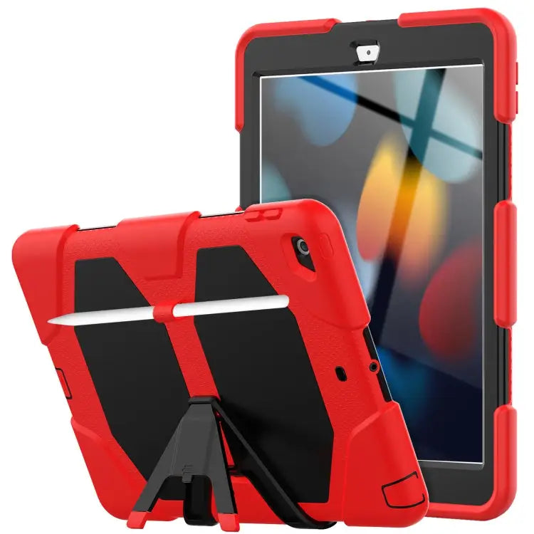 Shockproof Colorful Silicone + PC Protective Case with Holder & Pen Slot For iPad 10.2 2021 / 2020 / 2019 - For iPad