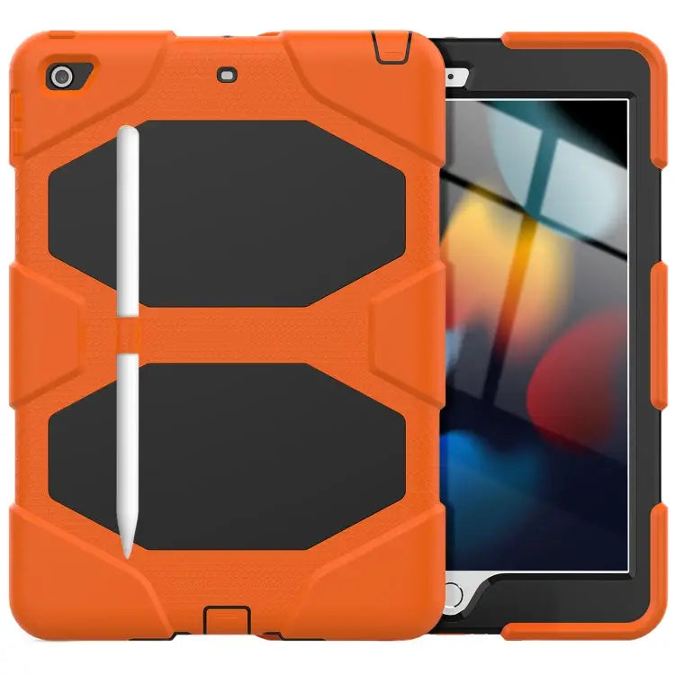 Shockproof Colorful Silicone + PC Protective Case with Holder & Pen Slot For iPad 10.2 2021 / 2020 / 2019 - Apple