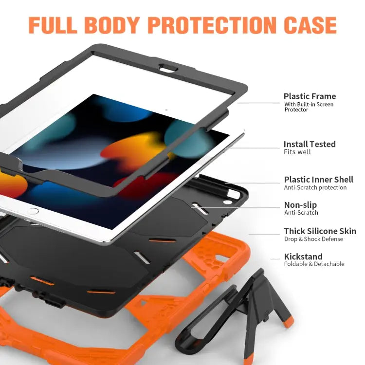 Shockproof Colorful Silicone + PC Protective Case with Holder & Pen Slot For iPad 10.2 2021 / 2020 / 2019 - Apple