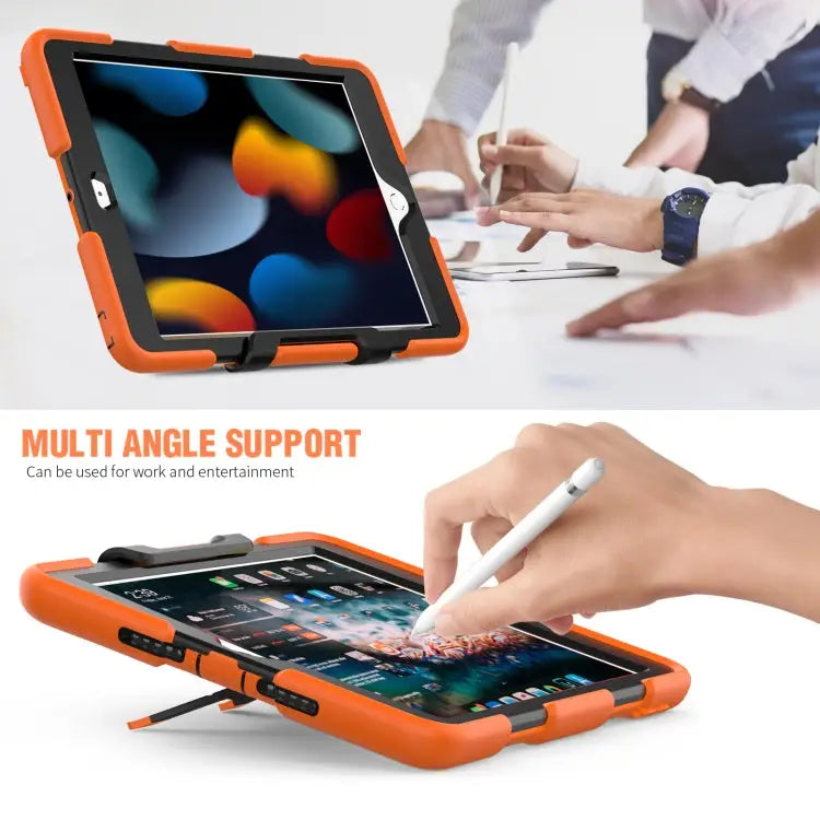 Shockproof Colorful Silicone + PC Protective Case with Holder & Pen Slot For iPad 10.2 2021 / 2020 / 2019 - Apple