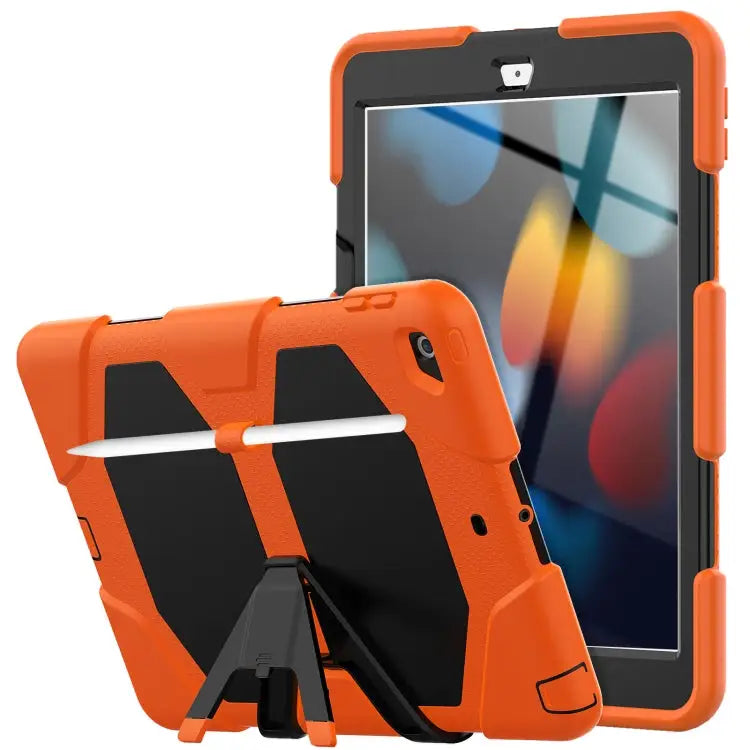 Shockproof Colorful Silicone + PC Protective Case with Holder & Pen Slot For iPad 10.2 2021 / 2020 / 2019 - For iPad